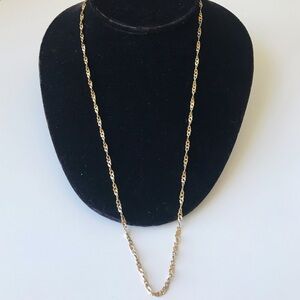 Sterling Silver Gold Tone Twist Chain Necklace, 925 LIRM